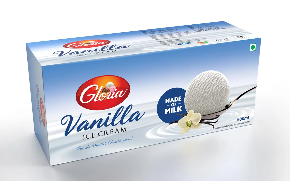 Packaging Design for 1000ml Family Pack of Gloria Ice Cream